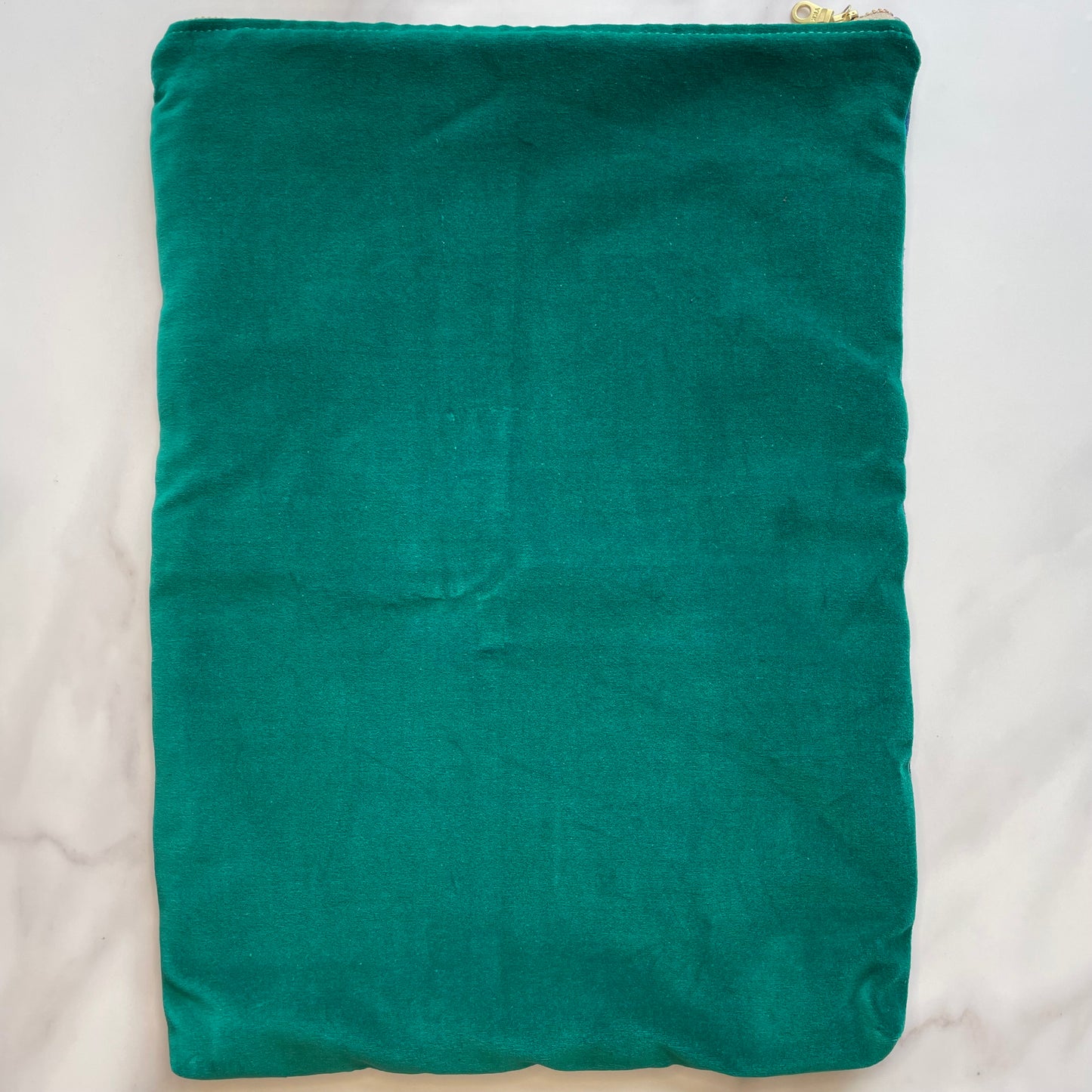 Foldover Clutch: Blue Suede / Sea Green Velvet