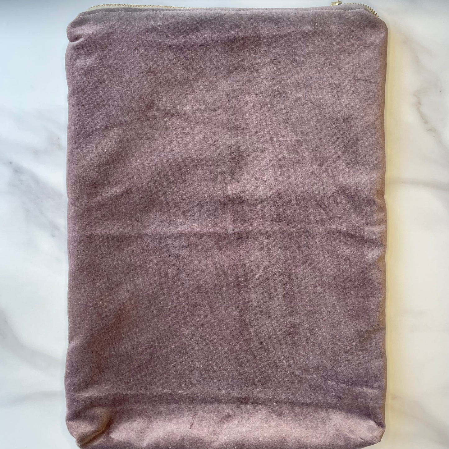 Foldover Clutch: Taupe Leather / Vintage Lilac Velvet