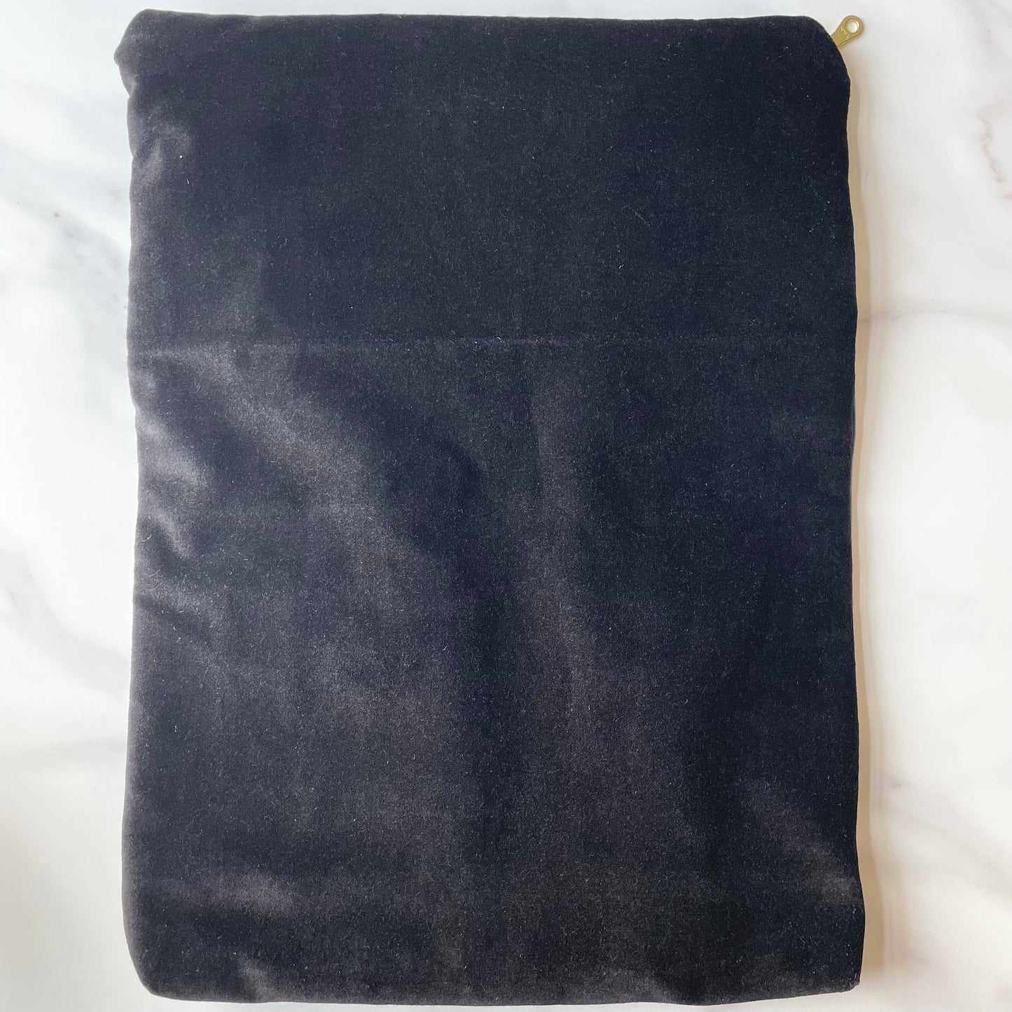 Foldover Clutch: Black Leather / Black Velvet