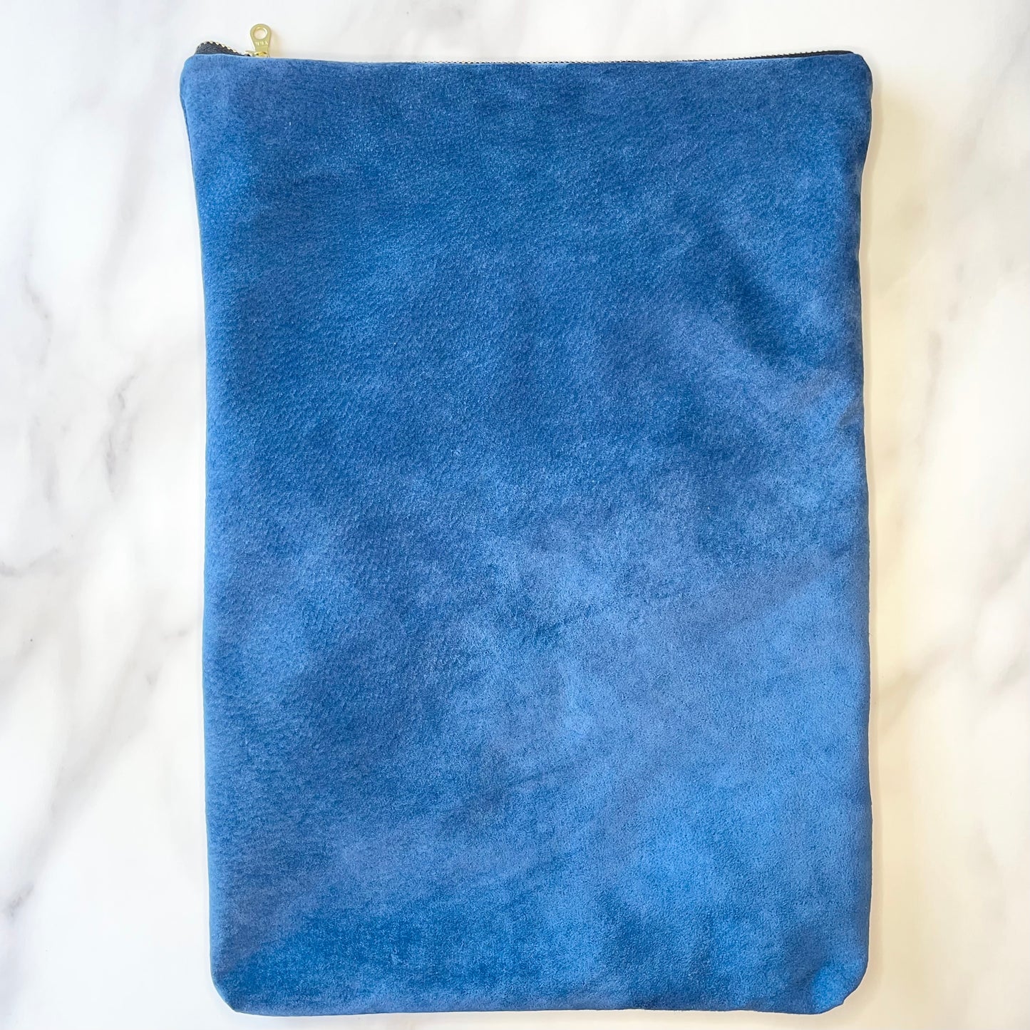 Foldover Clutch: Blue Suede / Blue Velvet