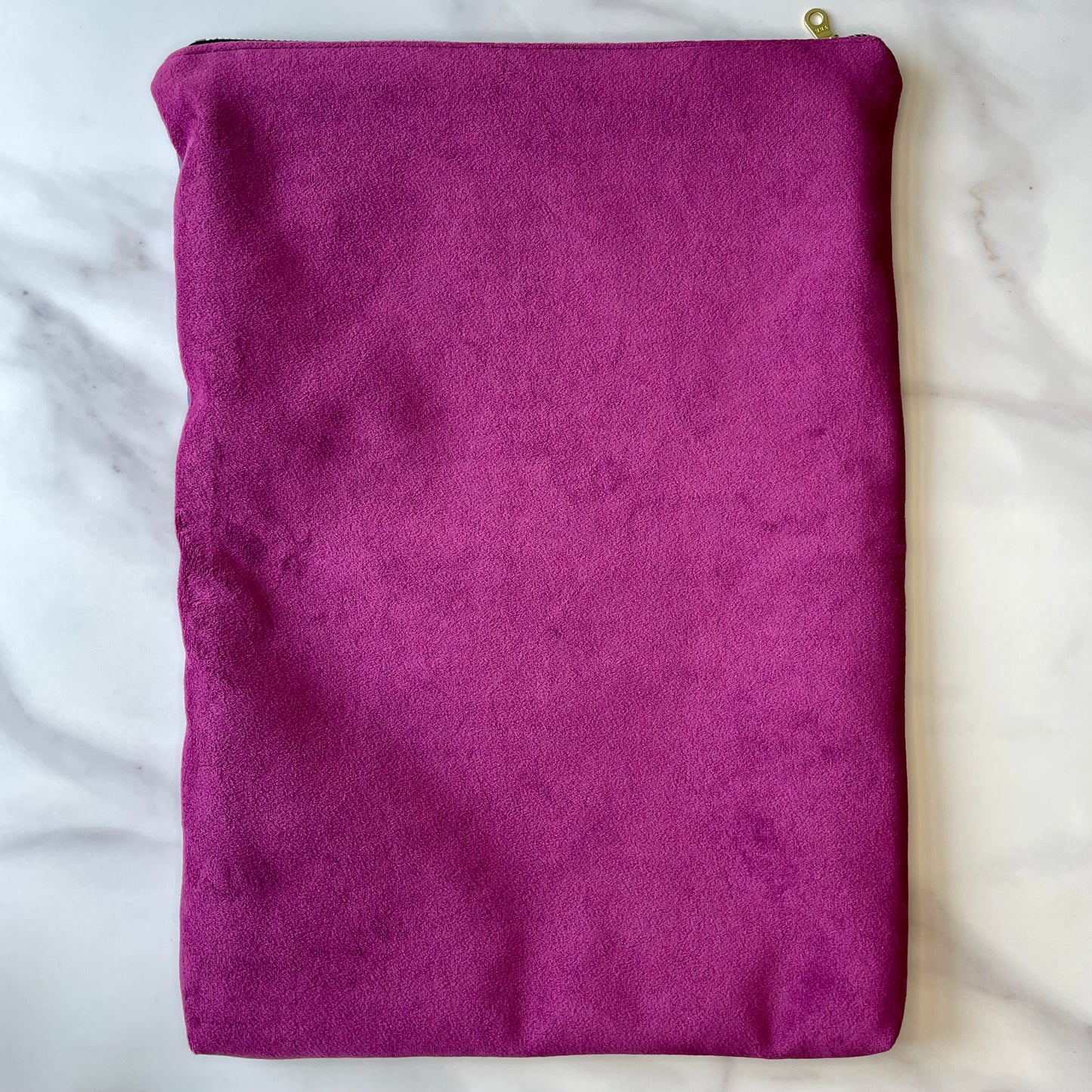 Foldover Clutch: Purple Leather / Raspberry Velvet