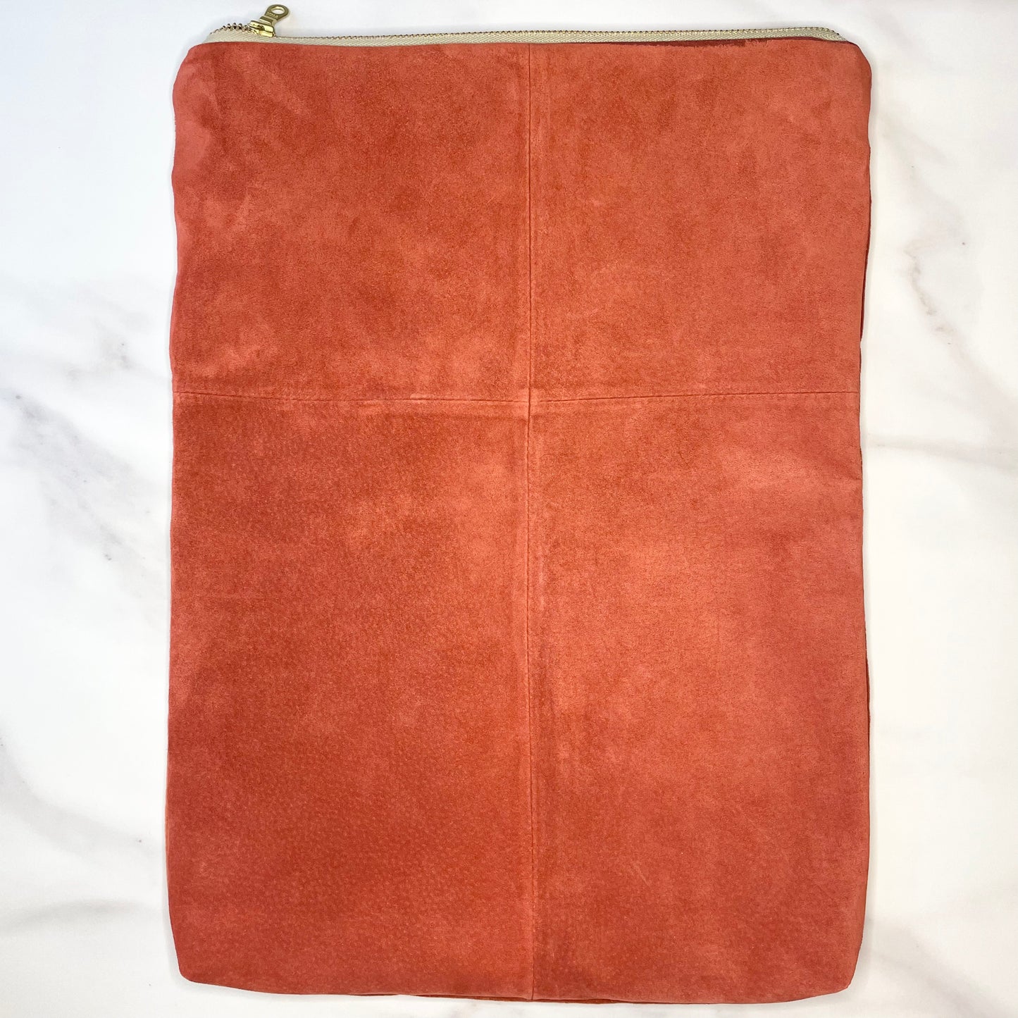 Foldover Clutch: Rust Suede / Rust Velvet